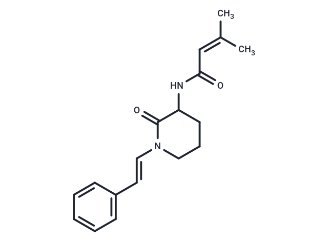3-methyl-N-{2-oxo-1-[(1E)-2-phenylethenyl]piperidin-3-yl}but-2-enamide