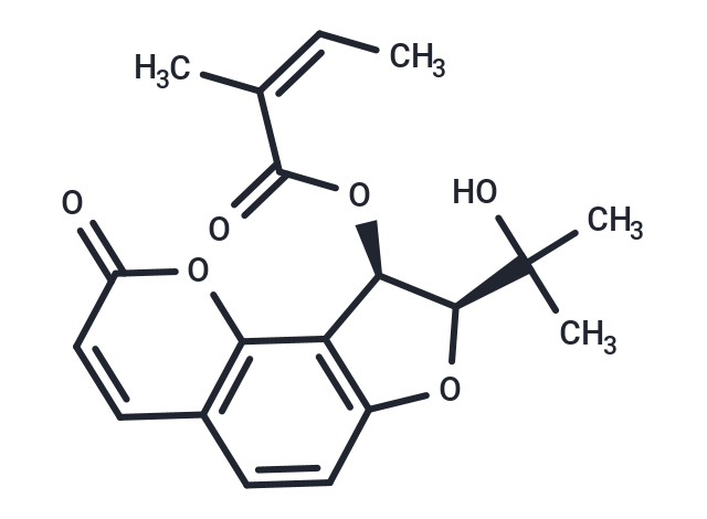 (8S,9R)-8-(2-hydroxypropan-2-yl)-2-oxo-2H,8H,9H-furo[2,3-h]chromen-9-yl (2Z)-2-methylbut-2-enoate