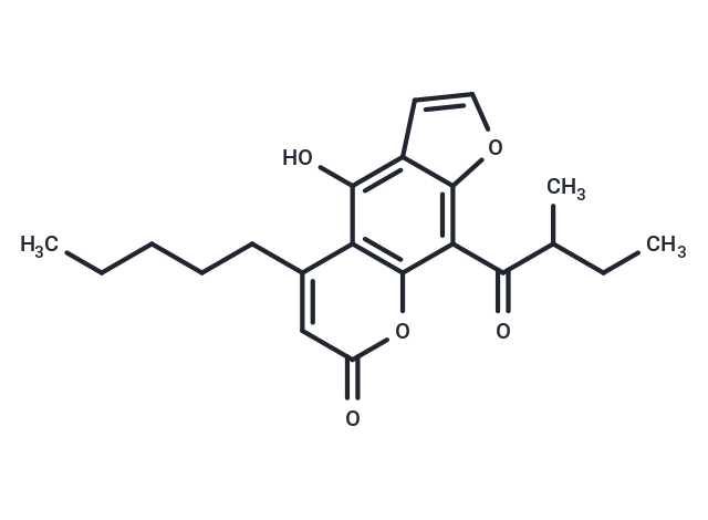 4-hydroxy-9-(2-methylbutanoyl)-5-pentyl-7H-furo[3,2-g]chromen-7-one