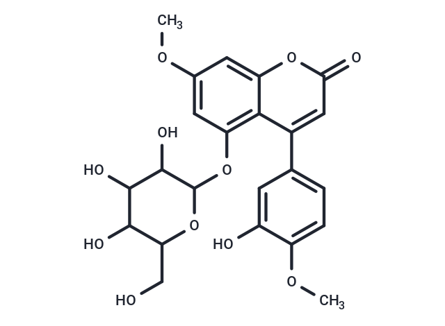 4-(3-hydroxy-methoxyphenyl)-methoxy-5-{[trihydroxy-6-(hydroxymethyl)oxan-2-yl]oxy}-2H-chromen-2-one