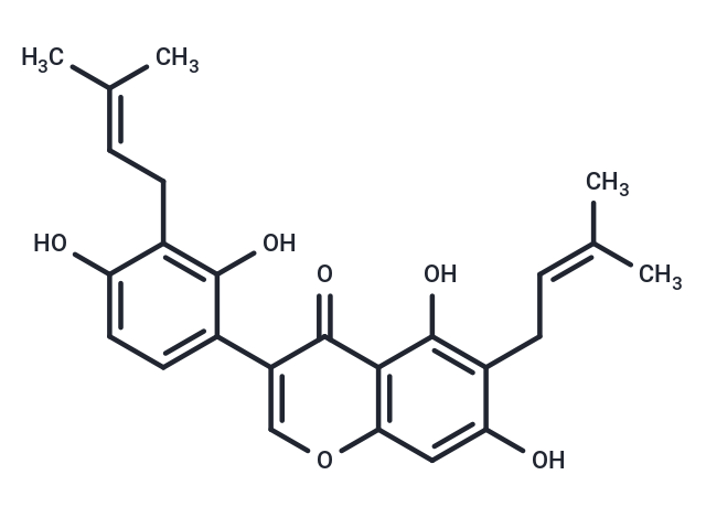 3-[2,4-dihydroxy-3-(3-methylbut-2-en-1-yl)phenyl]-dihydroxy-6-(3-methylbut-en-yl)-4H-chromen-4-one