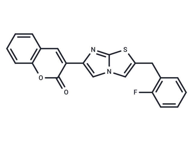 3-[2-[(2-Fluorophenyl)methyl]imidazo[2,1-b]thiazol-6-yl]-2H-1-benzopyran-2-one