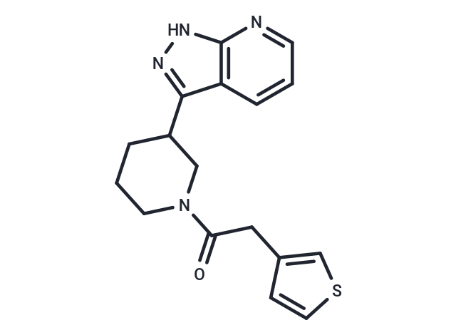 1-(3-{1H-pyrazolo[3,4-b]pyridin-3-yl}piperidin-1-yl)-2-(thiophen-3-yl)ethan-1-one