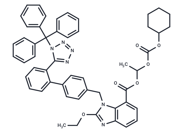 1-(((Cyclohexyloxy)carbonyl)oxy)ethyl 2-ethoxy-1-((2'-(1-trityl-1H-tetrazol-5-yl)-[1,1'-biphenyl]-4-yl)methyl)-1H-benzo[d]imidazole-7-carboxylate